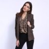 Office Lady Notched Double Breasted Corduroy Blazer - Image 4