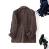 Office Lady Notched Double Breasted Corduroy Blazer - Image 8