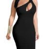 One Shoulder Sleeveless Sexy Party Dress - Image 6