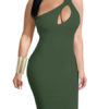 One Shoulder Sleeveless Sexy Party Dress - Image 4