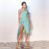 One shoulder Sleeveless Ruffles Mid-Calf Dress - Image 2