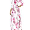 Printed Floral Pattern Maxi Length Dress - Image 11