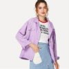 Ripped Drop Shoulder Casual Denim Jackets
