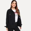 Ripped Drop Shoulder Casual Denim Jackets - Image 11
