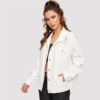 Ripped Drop Shoulder Casual Denim Jackets - Image 5