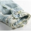 Rose Embroidery Floral  Long Sleeve Patchwork Denim Jeans Jacket - Image 9
