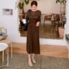 Sashes Bow Solid Straight Warm Casual Office Ladies Sweater Dress - Image 6