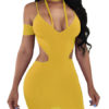 Sexy Crewneck Cut Out Bodycon Dress - Image 7