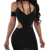 Sexy Crewneck Cut Out Bodycon Dress - Image 5