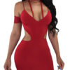 Sexy Crewneck Cut Out Bodycon Dress