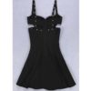 Sexy Hollow Out Rivet Bodycon Dress - Image 4