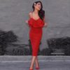 Sexy Ruffle Bodycon Evening Party Dress