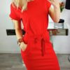 Short Cuffed Sleeves Midi Dress - Image 5