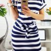 Short Cuffed Sleeves Midi Dress - Image 8