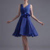 Short Open Back Flower Chiffon Wedding Party Bridesmaid Dress