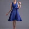 Short Open Back Flower Chiffon Wedding Party Bridesmaid Dress - Image 2