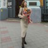 Skinny Knitting Sashes Warm Split Korean Style Casual Sweater Dress - Image 3