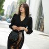 Skinny Knitting Sashes Warm Split Korean Style Casual Sweater Dress - Image 4