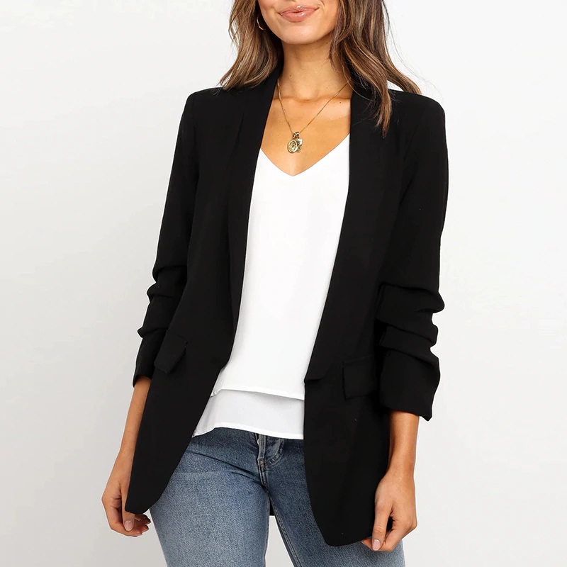 Solid Casual Turn Down Fashion Vintage Blazers - Image 4