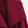 Solid Drape Collar Sleeveless Elegant Coat With Belt - Image 3