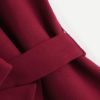 Solid Drape Collar Sleeveless Elegant Coat With Belt - Image 4