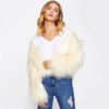 Solid Fluffy Glamorous Faux Fur Coat