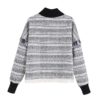 Stand Collar Tweed Long Sleeve Casual Jumper Tops - Image 2