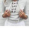 Sweat-Style Front Lace Crop Top - Image 3