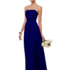 Sweetheart Strapless A Line Floor Length Chiffon Prom Bridesmaid Dress - Image 3