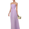 Sweetheart Strapless A Line Floor Length Chiffon Prom Bridesmaid Dress - Image 5