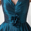 Taffeta A Line Party Knee Length V Neck Cocktail Bridesmaid Dress With Flower - Image 5