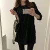 Three Quarter Korean Style Fashionable Elegant Mini Sweater Dress - Image 10