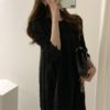 Three Quarter Korean Style Fashionable Elegant Mini Sweater Dress - Image 11