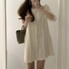 Three Quarter Korean Style Fashionable Elegant Mini Sweater Dress - Image 2