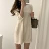 Three Quarter Korean Style Fashionable Elegant Mini Sweater Dress - Image 5