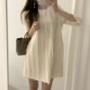 Three Quarter Korean Style Fashionable Elegant Mini Sweater Dress - Image 6