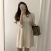 Three Quarter Korean Style Fashionable Elegant Mini Sweater Dress - Image 8