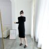 Turtleneck Straight Casual Slim Office Long Sweater Dress - Image 5