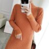Turtleneck Straight Casual Slim Office Long Sweater Dress - Image 6
