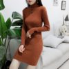 Turtleneck Warm Korean Style Minimalist Casual Sweater Dress