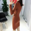 Turtleneck Warm Korean Style Minimalist Casual Sweater Dress - Image 3