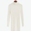 Turtleneck Warm Korean Style Minimalist Casual Sweater Dress - Image 9