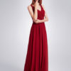 V Neck Long Prom Dresses Back Keyhole Ruched A Line Floor Length Wedding Guest Bridesmaid Dresses - Image 13