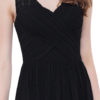 V Neck Long Prom Dresses Back Keyhole Ruched A Line Floor Length Wedding Guest Bridesmaid Dresses - Image 2