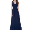 V Neck Long Prom Dresses Back Keyhole Ruched A Line Floor Length Wedding Guest Bridesmaid Dresses - Image 3