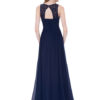 V Neck Long Prom Dresses Back Keyhole Ruched A Line Floor Length Wedding Guest Bridesmaid Dresses - Image 4