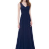 V Neck Long Prom Dresses Back Keyhole Ruched A Line Floor Length Wedding Guest Bridesmaid Dresses - Image 5