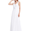 V Neck Long Prom Dresses Back Keyhole Ruched A Line Floor Length Wedding Guest Bridesmaid Dresses - Image 7