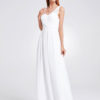 V Neck Long Prom Dresses Back Keyhole Ruched A Line Floor Length Wedding Guest Bridesmaid Dresses - Image 9