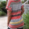 V Neckline Striped T-Shirt - Image 4